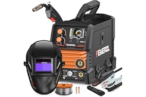 FEMEROL 140A 3 in 1 MIG Welder,Flux Core, MIG/Lift TIG/Stick Welding Machine 110V Portable IGBT Inverter Synergic Control, LED Display with Welding Helmets