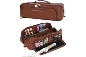 Linpr Hot Hair Tools Travel Bag with Heat Resistant Silicone Mat, 2 in 1 Hair Dryer Storage Bags, Women Travel Essentials Org