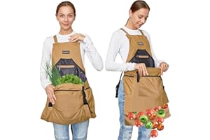 ZIOZERTT Garden Apron,Harvest Aprons with Pockets for Women and Men,Canvas Gardening Tool Belt, Gardening Gifts for Mom,Dad