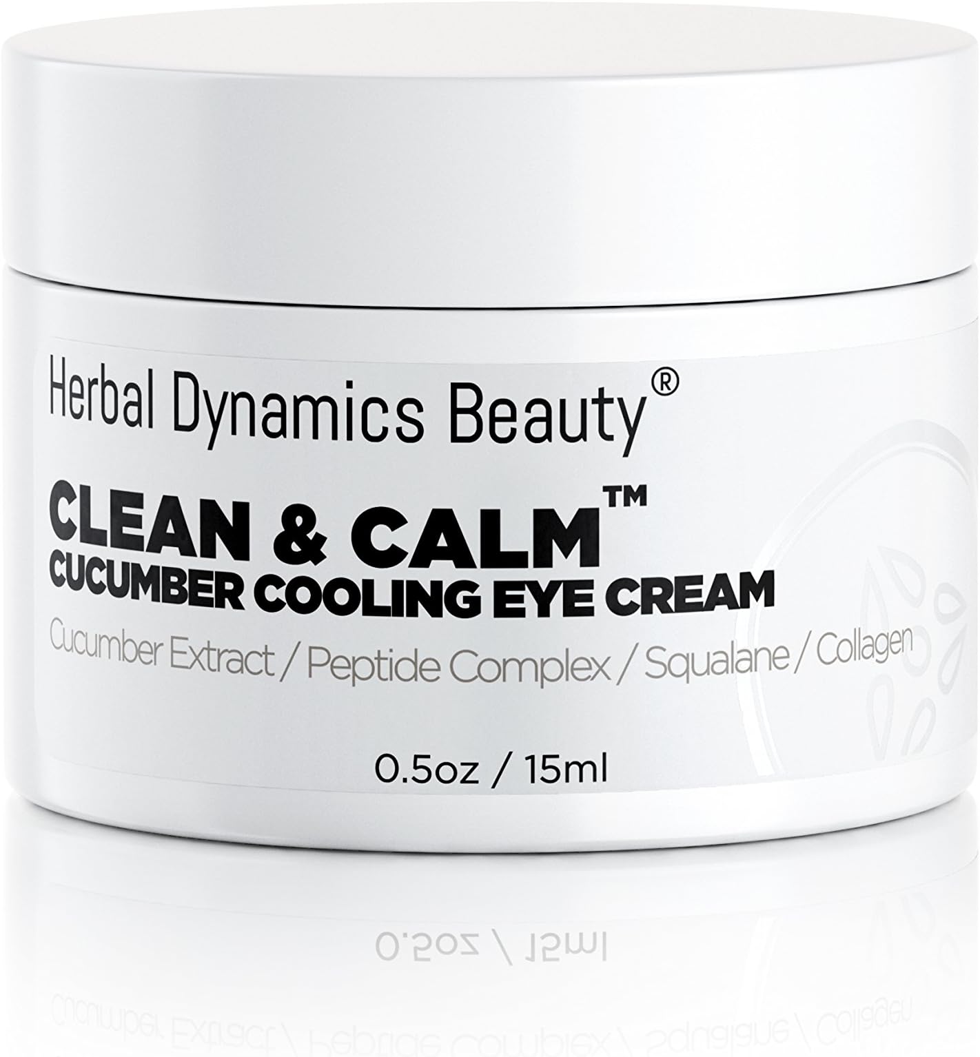 HD Beauty Clean & Calm Cucumber Cooling Eye Cream with Peptides, Squalane, Cucumber Extract, Collagen and Hyaluronic Acid for Minimizing the Look of Fine Lines, Dark Circles, and Puffiness, 0.5 oz.