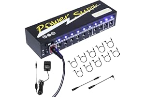 Yueyinpu Power Supply for Guitar Effect Pedals 10 Isolated DC Output 9V/12V/18V for Effect Pedal with Separate Short-Circuit Protection