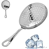 A Bar Above Julep Strainer, Stainless Steel Cocktail Sieve, 304 Grade | Rounded Handle Bar Tool, For Spirit Forward Drinks, Mixing Glasses and Shakers, Professional Caliber, Bar Supply, Great Pick