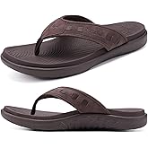 KuaiLu Mens Sport Flip Flops Comfort Orthotic Thong Sandals with Plantar Fasciitis Arch Support Outdoor Summer Beach Size 7~15