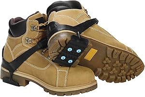 Due North Ice Cleats Heel Traction Aids for Men and Women - for Working on Winter Snow - Lightweight Spikes