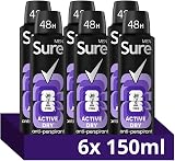 Sure Men Active Dry Antiperspirant Body Spray 150ml 48hr Protection MotionSense view 1