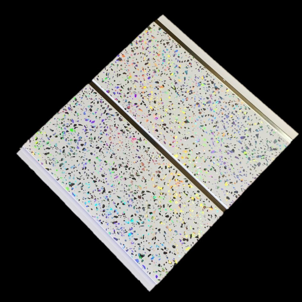 DBS Platinum White Sparkle Chrome 5mm Bathroom Cladding Shower Panels PVC (10 Pack)