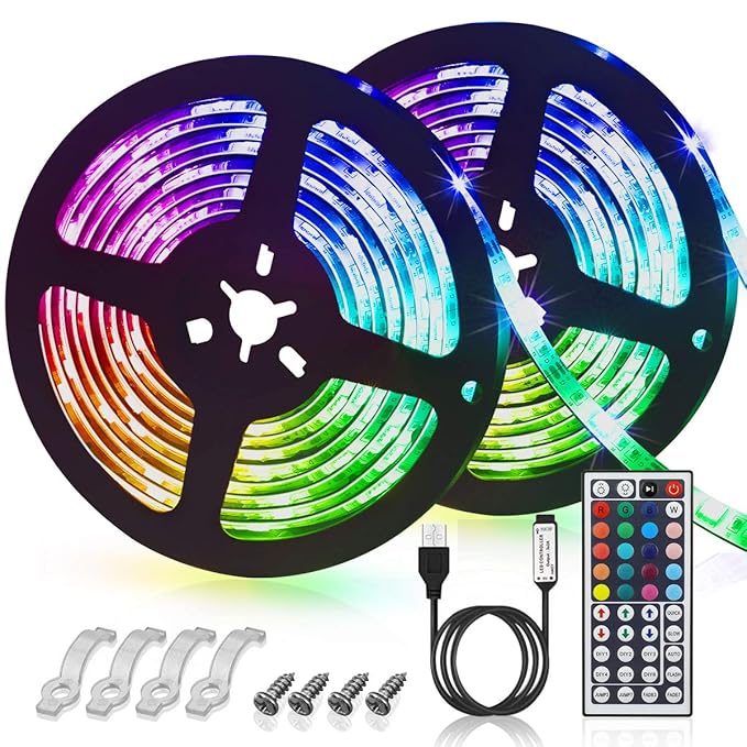 GLIME LED Streifen 6M Led Stripes RGB 5050SMD LED Bänder Lichtband mit 44 Tasten Fernbedienung 6 Modi 20 Farben dimmbar IP65 