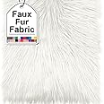 White Faux Fur Fabric Squares, 10x10 Inches Fluffy Faux Fur for DIY Crafts, Fashion Design, Beard, Sewing, Cosplay Costumes, Seat Pads, Rugs, Pillows and Home Decoration Projects