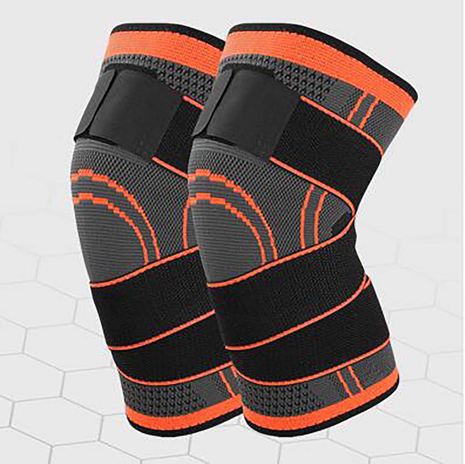 Elastic Knee Compression Sleeve, Orange Knee Support Protector