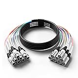PRORECK 15ft Snake Cable, 8-Channel Shielded Audio