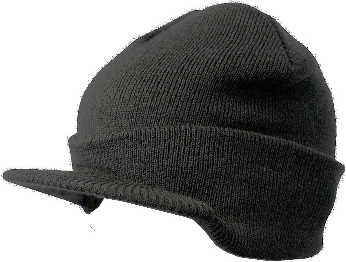 CoverYourHair Winter Hats Knit Beanie with Visor Hats for Men and Women Charcoal at Amazon