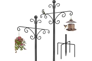 KOLAKO Shepherds Hooks for Outdoor, 2 Pack 76 Inch Heavy Duty Double Shepherds Hook for Bird Feeder, Garden Plant, Solar Light Lantern