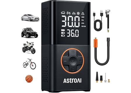 AstroAI L7 Tire Inflator Portable Air Compressor Cordless Mini Bike Pump wi...