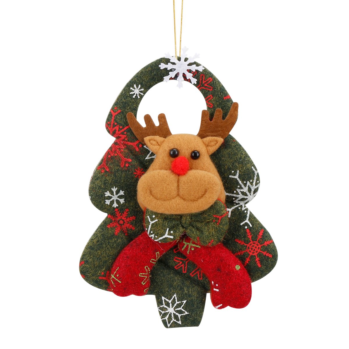 Nuovo Moda e Elegante 3D Ornamenti di Natale Albero di Natale Ciondolo Natale Festival Albero Soprammobili Accessori Non Tessuto Ciondolo Tridimensionale Babbo Natale Ciondolo Albero Alce (Renna)