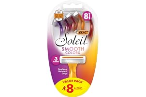 BIC Soleil SMOOTH COLORS Disposable Razors for Women Sensitive Skin Razor With Aloe Vera and Vitamin E Lubricating Strip and 