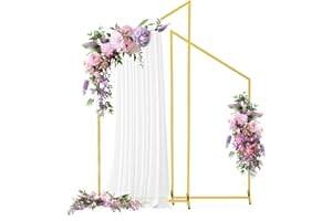 TQSMSP Set of 2 Gold Metal Arch Backdrop Stand (7.2FT/5.8FT) Balloon Arch Frame for Weddings Parties Birthdays Baby Showers Graduations and Holiday Ceremony Supplies Backdrop Frame and Arches for Backdrop