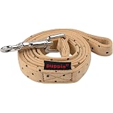 Puppia Dotty Dog Leash Polka Dot Pattern for Summer Fashion for Small Dogs 55 Inches - Beige - Medium