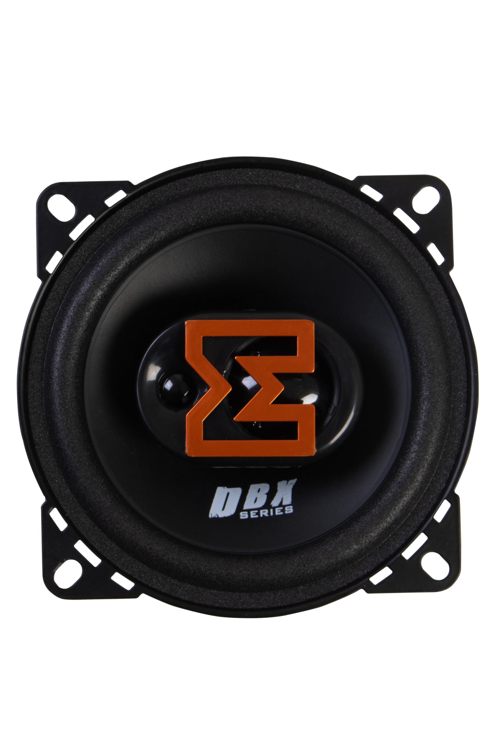EDGE EDBX4 4” inch (10cm) 3 way Coaxial speaker - 60/120 W, Black and Orange. Includes Grilles, Sold in Pairs