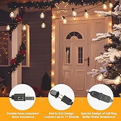 Mlambert 50Ft LED Outdoor String Lights G40 Globe