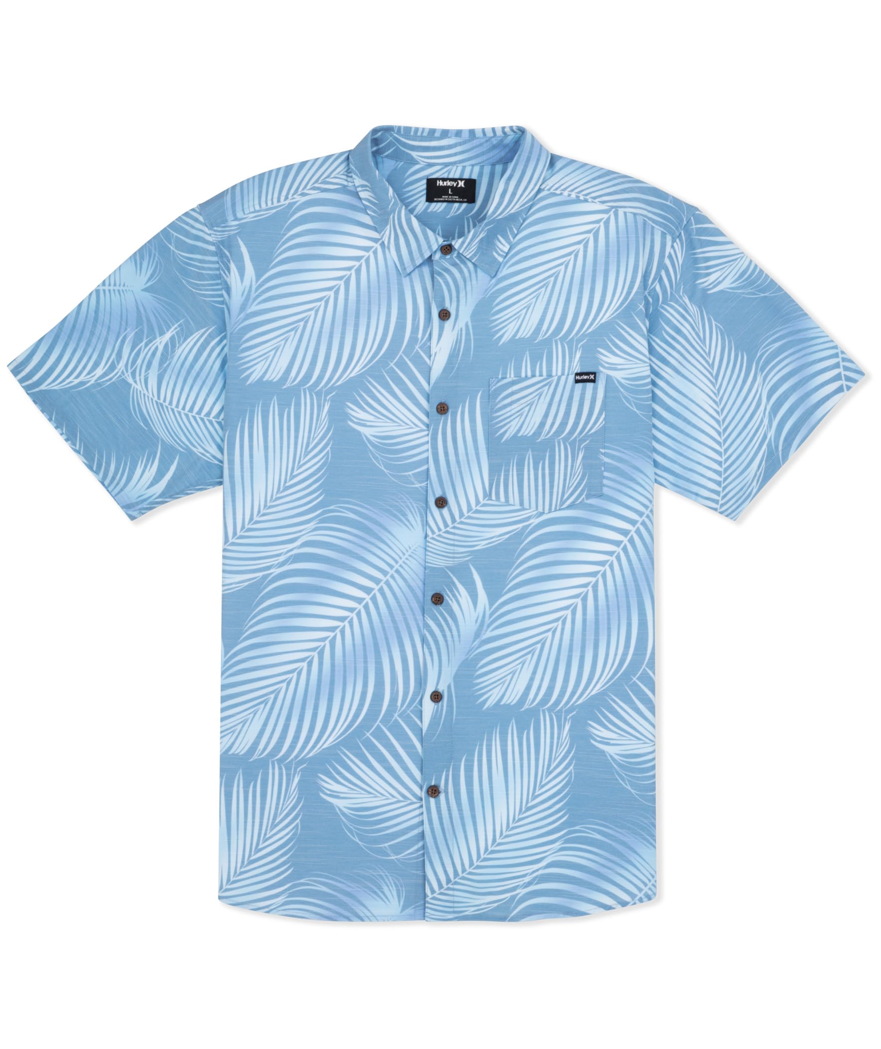 Hurley Men’s Newport Stretch Short Sleeve Top, Iceland Blue, L