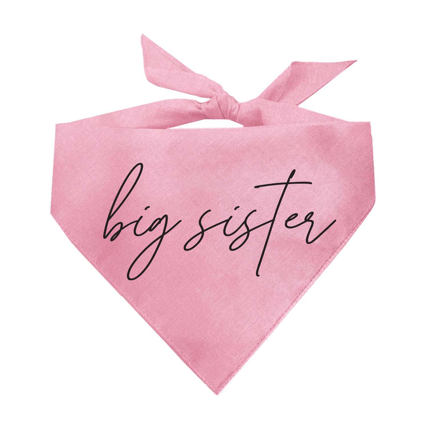 Big Sister Gender Reveal Baby Announcement Dog Bandana (Baby Pink OS 773)