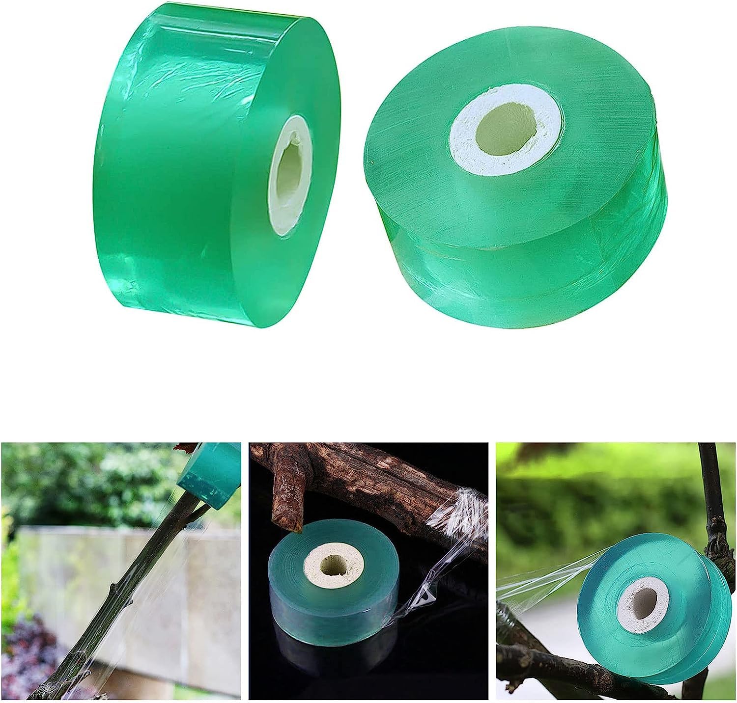 Transparent Grafting Tape, Plant Repair Tape, Clear Grafting Tape, 2 Pcs Plant Parafilm Tape, Grafting Tape Stretchable, for Garden Nursery Tree Seedlings Flowers, 100m X 3cm