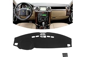 KEYOOG Dashboard Cover Dash Mat Fit for La-nd Rover 2009-2005 LR3,2016-2010 LR4,2013-2006 Range Rover Sport (Without HUD Models),Car Dash Board Mat Anti-Glare Carpet,Non-Slip Pad (Black)