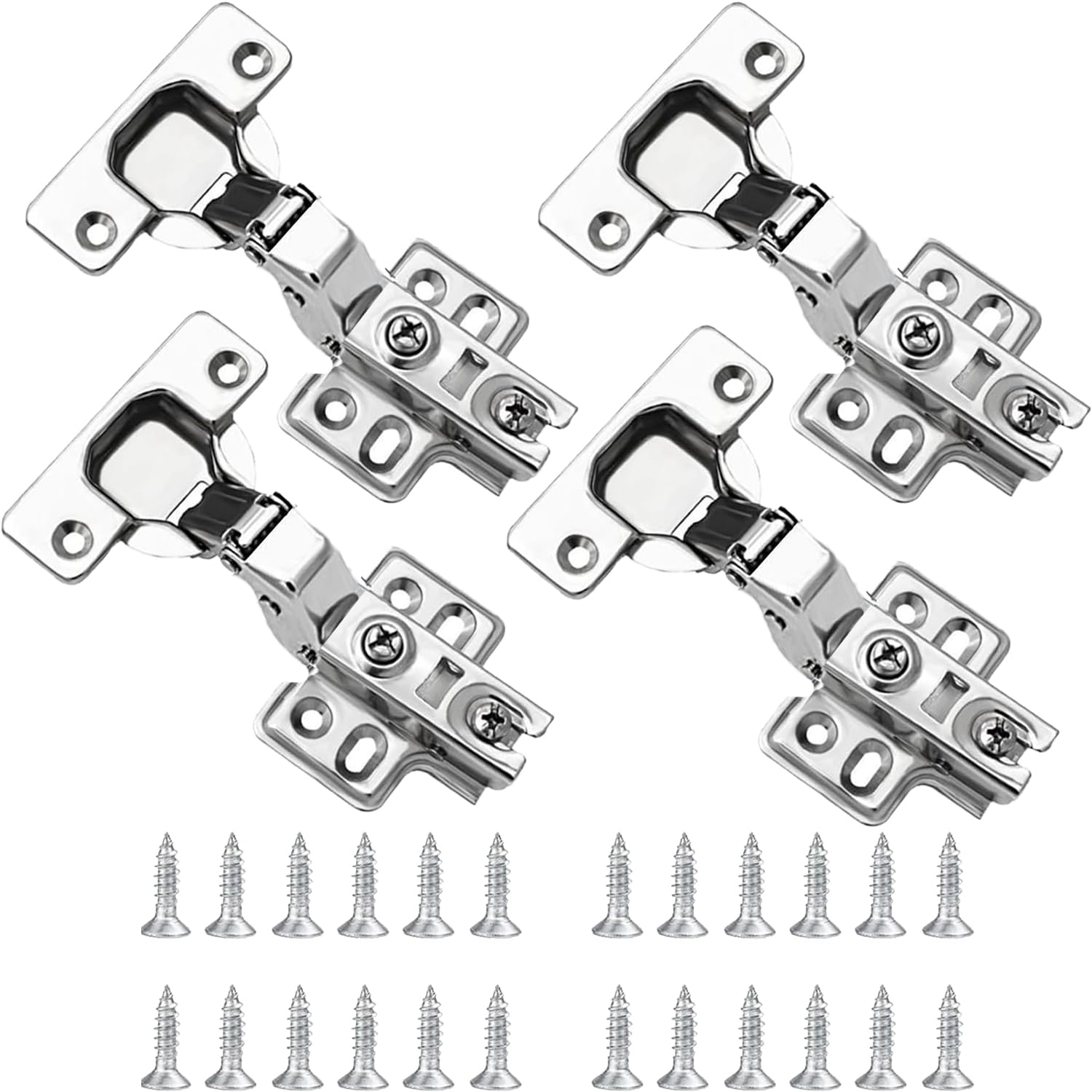 YUNYU Soft Close Cabinet Hinges 4 Pcs with Screws - Inset Mute Door for Kitchen, Bathroom, Bedroom, Dining Room Cupboards
