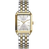 CHEETAH Women's Gold-Tone Dainty Watch, Retro Style Rectangular Case and Stainless Steel Band, Gift for Her