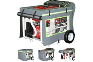 AKKKAN Generator Covers While Running,28"L x 20"W x 20"H Heavy Duty Waterproof Generator Covers for Outside,With Tool Bag And Visual Operation Window,Suitable for 3000W-5000W Frame Generator（Gray）