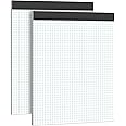 AILZFEI Graph Paper Notebook 8.5 x 11 Grid Paper Pad Quad Ruled, 2 Pack, 30 Sheets per Pad, White, 4x4 (4 Squares per inch), Easy-Tear Perforations, 8.5"x11" Quad Ruled Grid Paper Pad