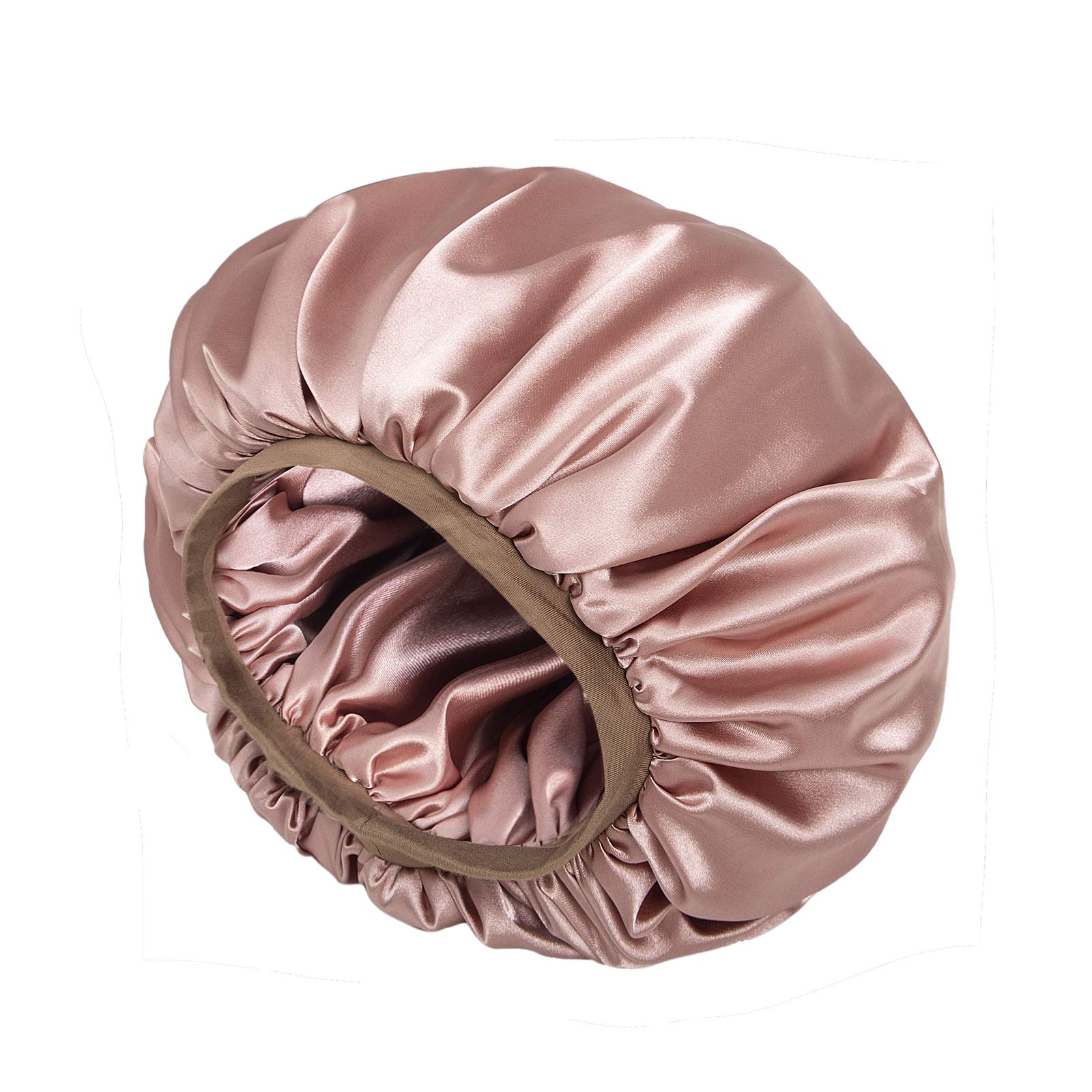 Alnorm Night Cap Satin Hair Bonnet Sleeping Hat for Women Coral Red
