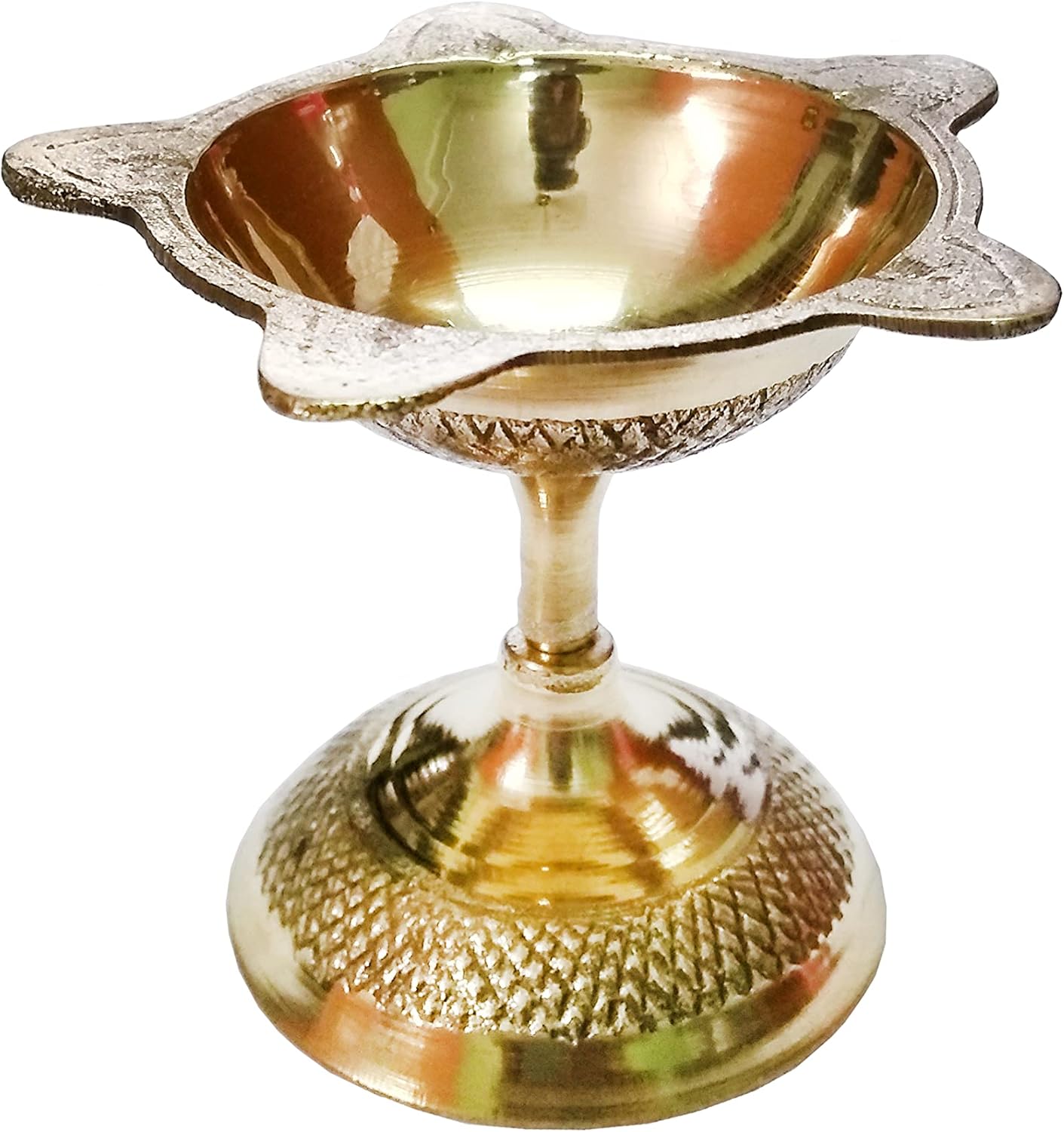 Oil Lamps & Accessories - Rastogi Handicrafts Pure Brass Diya (Puja Lamp) Hindu Pooja Article 2.5 Inch in Height