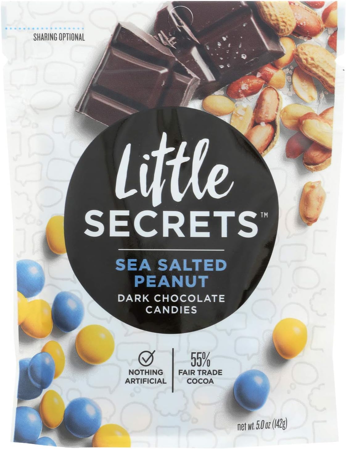 LITTLE SECRETS, Dark Chocolate Candies, Salted Peanut, Pack of 8, Size 5 OZ - No Artificial Ingredients Gluten Free Yeast Free