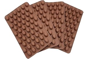Suppository Molds, 4pcs Mini Coffee Bean Mold, 55 Cavity Pill Molds for Making Pills, Oval Chocolate for DIY Candy Baking 7x4