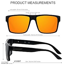 LYZOIT Square Sunglasses for Men Women Polarized