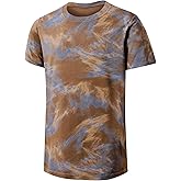 Keasmto Mens T-Shirts Casual Stylish Graphic Short Sleeve Hip Hop T Shirts Cotton Hipster Tees Tops Print Shirt