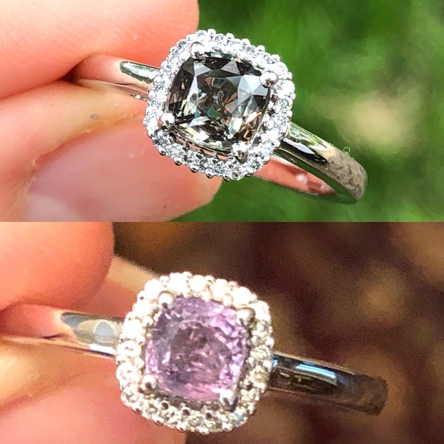 Natural Certified Alexandrite Diamond Ring 0.77 cttw Color