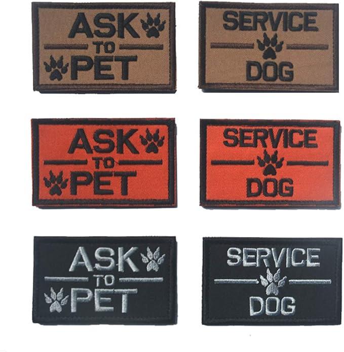 Service Dog Ask to Pet Embroidered Tactical Morale Patch