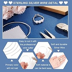 BENECREAT 15 Gauge 999 Sterling Silver Wire, 0.98