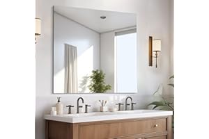 CILIBER Frameless Mirror, 36x36 inch Square Bathroom Mirrors for Wall, Upgraded Shatterproof Vanity Mirror Over Sink with Polished Edge for Bathroom,Bedroom,Living Room and Entryway