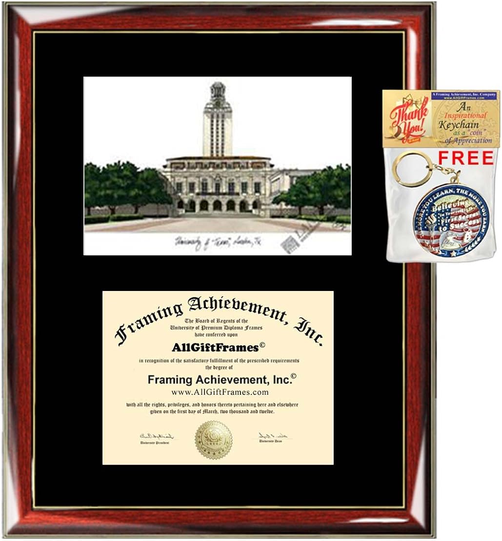 University of Texas Austin diploma frames UT Austin lithograph frame