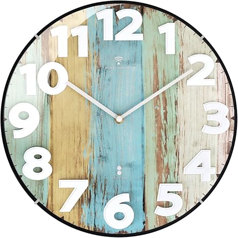 Amazon Co Jp Ottostyle Jp ドーム型 電波 壁掛け時計 オーシャン 自動受信 アナログ 静音 インテリア サイレントムーブメント アート ホーム キッチン