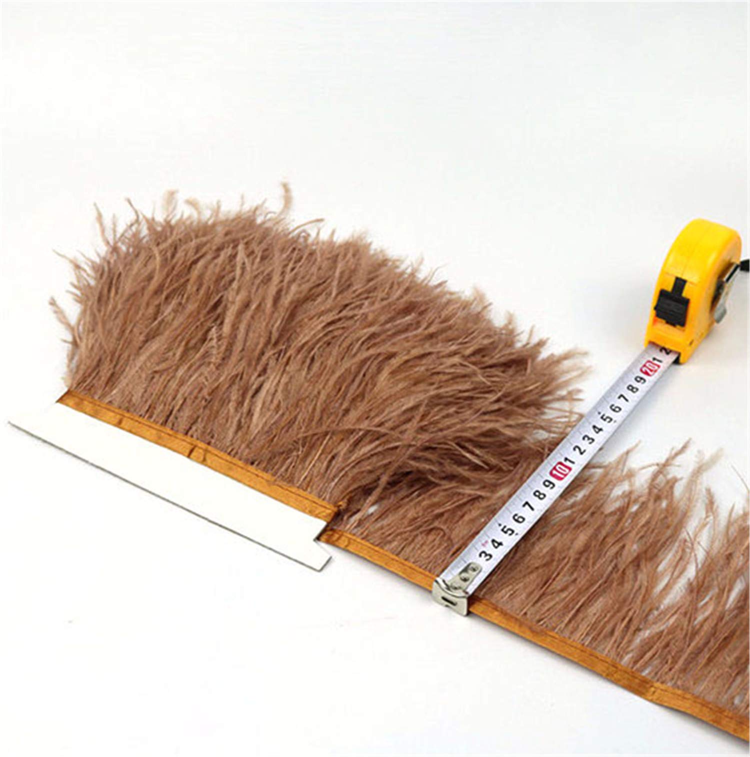 36 Colours Quality Ostrich Feather Trimming Fringe for Millinery Craft Dress Making (Chocolate,2 Meters)