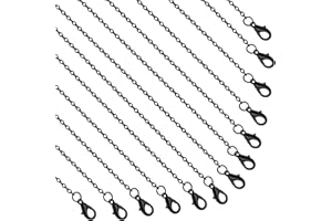 Lemonkey 24 Pack Necklace Chains Bulk,Black Plated DIY Cable Link Chains for Jewelry Making 20 Inches