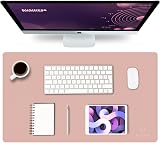 K KNODEL Small Office Leather Desk Mat 60x35cm Pink Waterproof Dual Sided