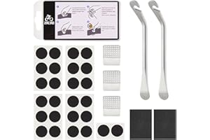 Zacro 34 PCS Bike Tire Repair Kit, with 24 PCS Vulcanizing Patches/26 Glueless Tube Patch Kits& 2 Premium Stainless Steel Levers, Bicycle Inner Flat Tube Patch Kit for MTB Ebike