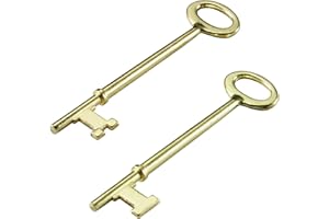 Lucky Line Skeleton Key with Flat Tip & Notched Tip for Lever & Warded Locks, Antique Doors & Locks, 2 Pack Combo (87202)