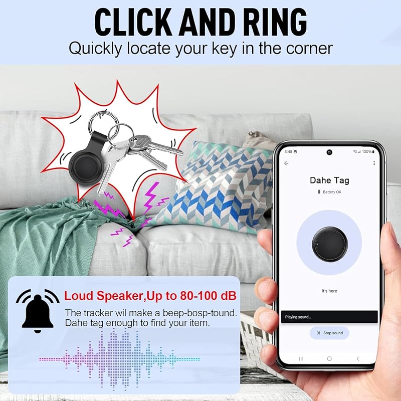 Air Tracker Android,4 Pezzi Smart tag Android Funziona con Google Dov'è App