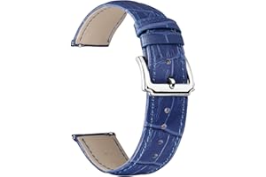 BINLUN Genuine Leather Watch Bands Women Men Quick Release Leather Watch Straps Replacement with 12 Colors Option (10mm, 12mm, 14mm, 15mm, 16mm, 17mm, 18mm, 19mm, 20mm, 21mm, 22mm, 23mm)